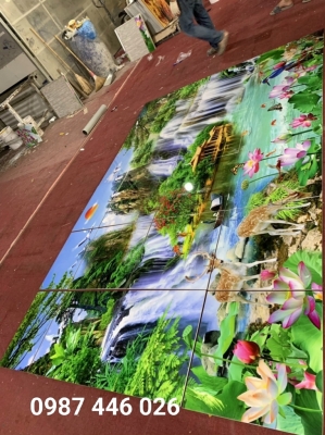 Tranh thác nước, gạch tranh 3d