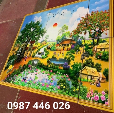 Gạch tranh 3d quê hương bình yên