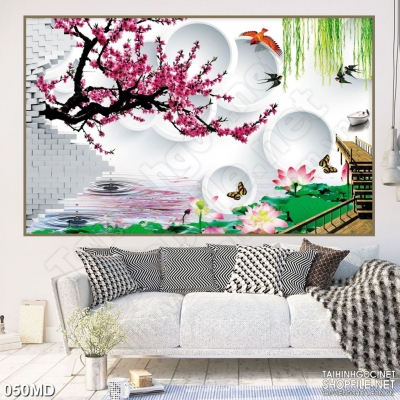 tranh gạch 3d trang trí phòng khách