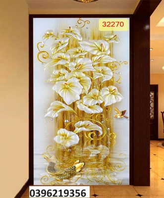 Gạch tranh hình hoa 3D đẹp