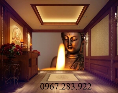 Tranh Phật Giáo 3D tranh trí phong thuỷ phòng khách