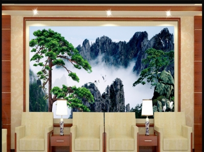 Tranh gạch 3d phong thủy mây núi - MXC33
