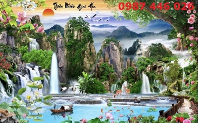 Tranh gạch thác nước HP76