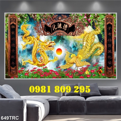 Tranh 3d rồng , gạch tranh ốp tường mới HN92392