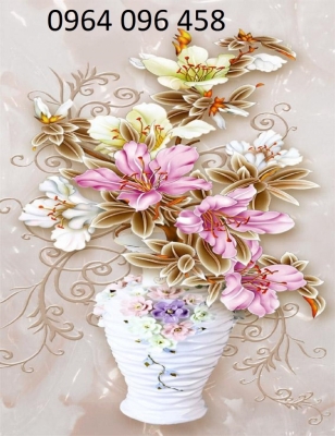 Tranh gạch bình hoa 3d - KFDC43