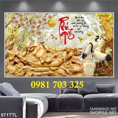 Tranh gạch kim tiền 3D trang trí