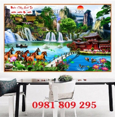 Tranh gạch bát mã - tranh ốp phòng khách