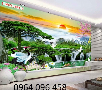 Tranh 3d - tranh gạch 3d sơn thủy hữu tình - NBV87