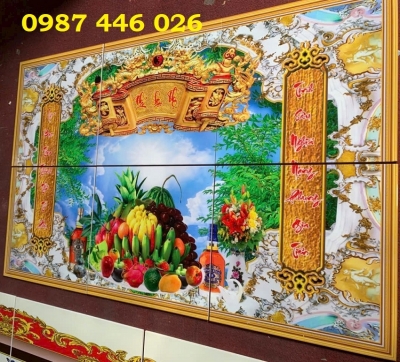 Tranh gạch men phòng thờ, ảnh thực tế