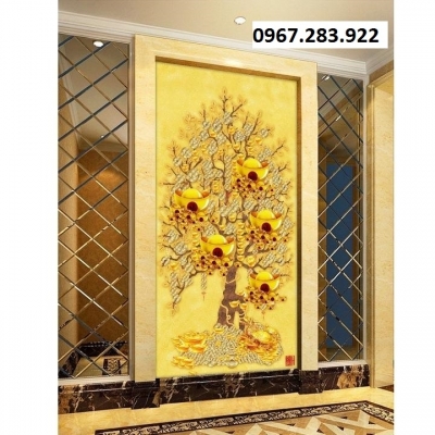 Gạch ốp tường 3D cây kim tiền