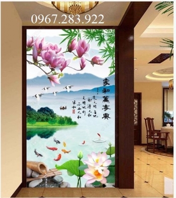 Tranh 3D- Tranh hoa khổ dọc