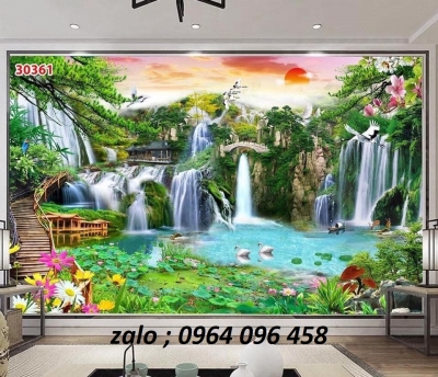 Tranh cảnh đồng quê - tranh gạch 3d đồng quê - 6433XP