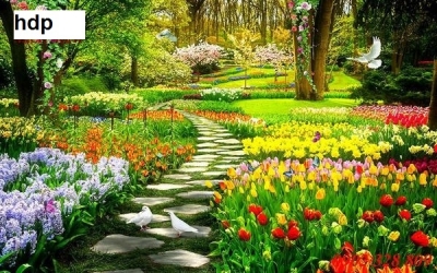 tranh gạch 3d hoa cỏ phong cảnh thiên nhiên - 23DM