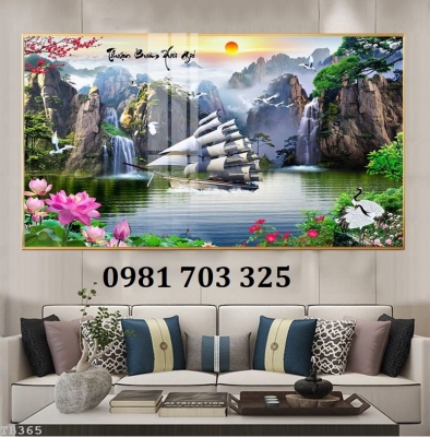 Gạch tranh 3D thuận buồm xuôi gió