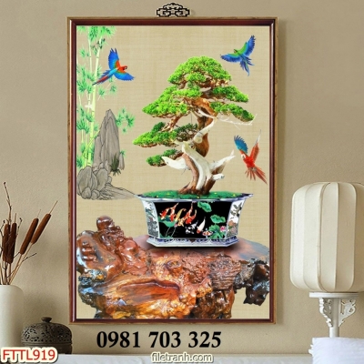 Tranh gạch hoa mai vàng ốp tường