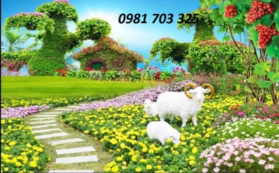 tranh gạch 3D ốp tường phòng khách