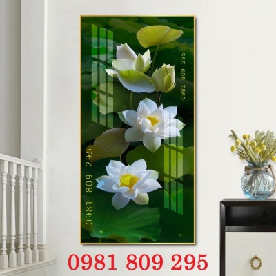 Gạch 3d hoa sen trang trí