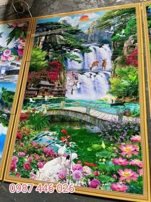 Gạch 3d, tranh gạch men, ảnh thực tế HP9722