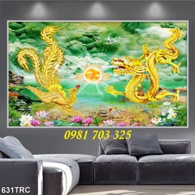 tranh rồng phượng, gạch tranh phong thủy