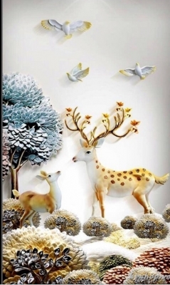 Tranh gạch 3d ốp tường phòng khách đẹp - 5222AM