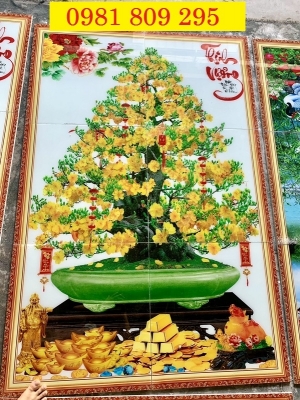 Tranh gạch 3d mai vàng