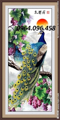 Tranh gạch 3d con công - KSAZ11