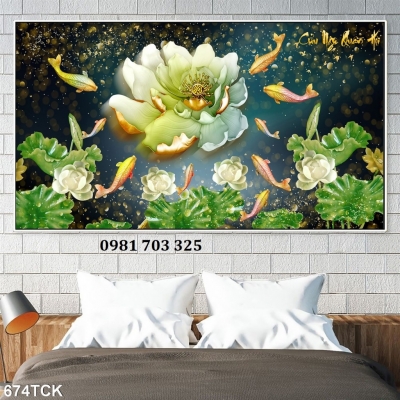 Gạch tranh cá chép dán tường