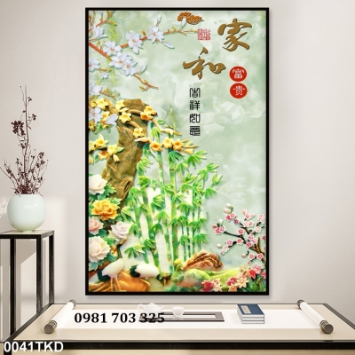 Tranh gạch 3D khổ đứng đẹp