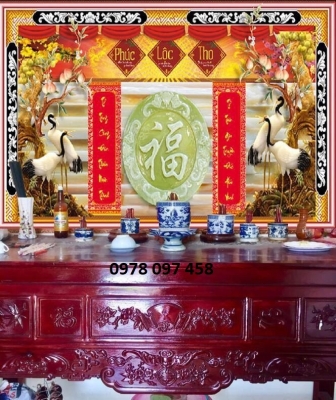 Gạch tranh 3D ốp phòng thờ