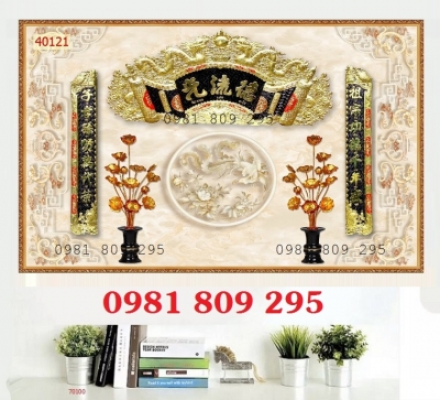 Tranh gạch phòng thờ đẹp