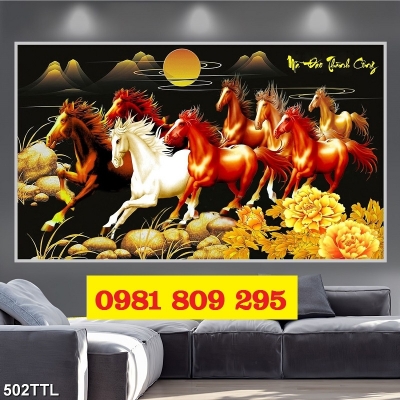Tranh gạch 3d ngựa phi cao cấp hp3569