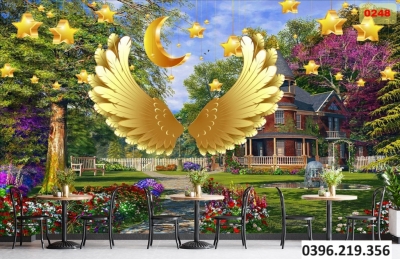 Gạch tranh đẹp cánh thiên thần 3d