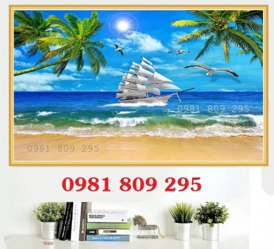 Gạch ốp tường phòng khách thuyền buồm