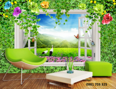 Gạch tranh 3D- tranh vườn hoa