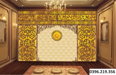 Gạch tranh 3D đẹp trang trí phòng thờ gia đình