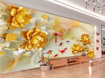 Tranh gạch men 3D trang trí phòng khách