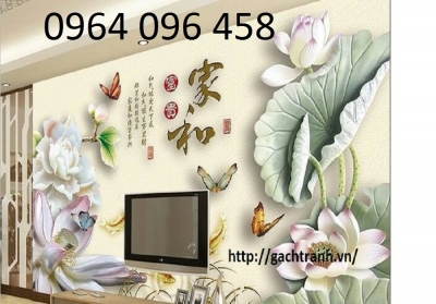 Tranh gạch men 3d mẫu hoa sen - GBB04