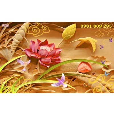 Gạch tranh 3D hoa sen GP5433
