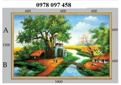 Gạch tranh đẹp phòng khách