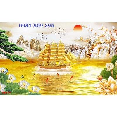 Gạch tranh thuyền buồm , tranh gạch JP211