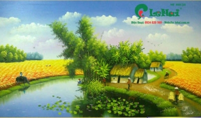 tranh gạch 3d làng quê việt nam