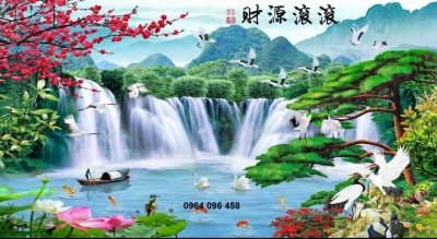 Tranh gạch 3d dán tường phong cảnh đồng quê - 8876CV