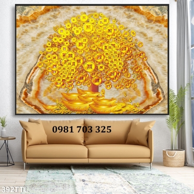 Tranh gạch 3d tài lộc trang trí