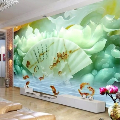 Mẫu tranh gạch men 3d phong thủy phòng khách - KCB533