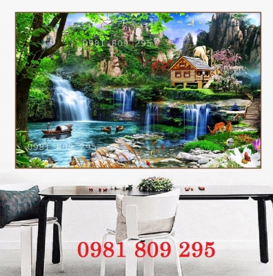 Gạch tranh trí tường hoa sen 3d