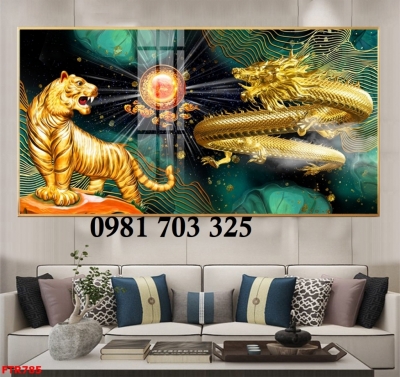 Tranh gạch rồng phượng ốp tường