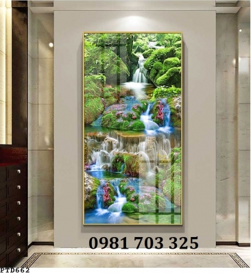 Tranh gạch khổ đứng phong cảnh đẹp trang trí