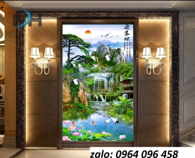 Tranh gạch 3d phong cảnh khổ đứng - MCBB86