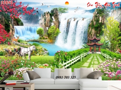 Tranh gạch 3D sơn thủy hữu tình