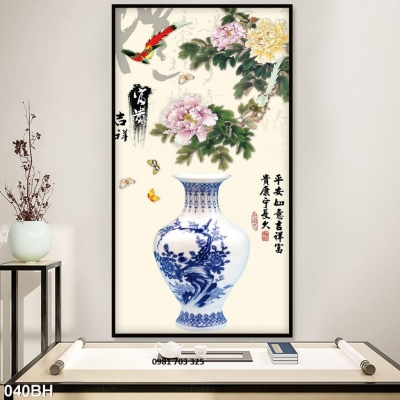 Tranh gạch bình hoa 3d đẹp